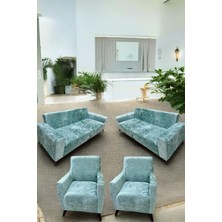 Kadife Koltuk Örtüsü Lastikli Esnek Yıkanabilir Koltuk Kılıfı 3+3+1+1 Solma Kayma Yapmaz Leke Tutmaz