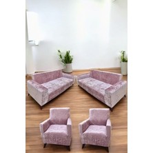 Kadife Koltuk Örtüsü Lastikli Esnek Yıkanabilir Koltuk Kılıfı 3+3+1+1 Solma Kayma Yapmaz Leke Tutmaz