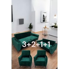 Kadife 3+2+1+1 Likralı Esnek Yıkanabilir Koltuk Örtüsü, Parlak Kadife 3+2+1+1 Koltuk Kılıfı