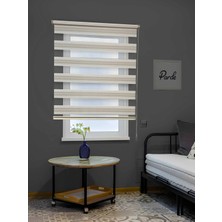 Parde Kuzey Serisi Ithal Kumaş Çizgili Pudra Zebra Stor Perde