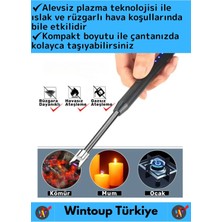 Wintoup Premium Kompakt Esnek Rüzgara Yağmura Dayanıklı Outdoor Kamp Şarjlı Elektrikli Ocak Çakmağı