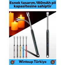 Wintoup Premium Kompakt Esnek Rüzgara Yağmura Dayanıklı Outdoor Kamp Şarjlı Elektrikli Ocak Çakmağı