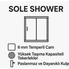 Paslanmaz Siyah Alüminyum Çerçeveli 6 mm Temperli Desenli Cam H.190 cm Köşe Duşakabin