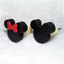 2 Adet!  Mouse  Bebek Odası Ahşap Çekmece/dolap Kulpu Miki Fare Çekmece Kulp