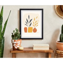 Modern Boho Bitki Baskısı | Minimalist Duvar Sanatı | Sıcak Tonlu Botanik Illüstrasyon