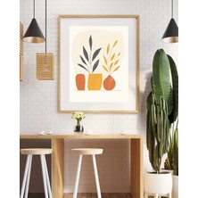 Modern Boho Bitki Baskısı | Minimalist Duvar Sanatı | Sıcak Tonlu Botanik Illüstrasyon