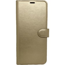 Samsung Galaxy A36 Kılıf Deri Kartlıklı Kılıf Kapaklı Kılıf - Gold