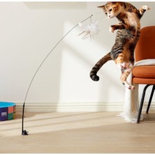 ForWhat Büro Ev Ofis Evcil Pet Hayvanı Için Zilli Tüylü Vantuzlu Kedi Oyun Oltası