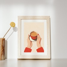 Coffee & Calm – 3’lü Minimal Kahve Temalı Poster Seti, Retro Sanat Baskısı, Duvar Dekoru,tablo