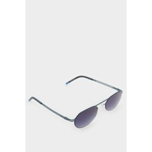 DeFacto Erkek Küçük Oval Siyah Metal Çerçeve Siyah Cam UV Güneş Gözlüğü F0494AXNS