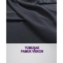 Bürümcüklü Pamuk Viskon Siyah Renkte (En 140 cm x Boy 225 Cm)