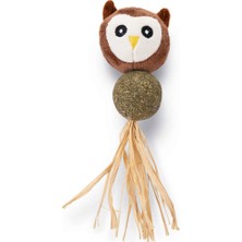 Beeztees Kedi Oyuncağı, Peluş Baykuş ve Kediotu Topu, 16cm