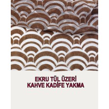 Yakma Tül Ekru Üzeri Kahve Renkte (En 150 cm x Boy 190 Cm)