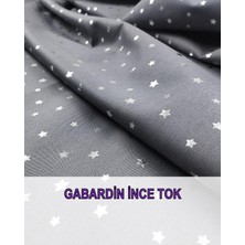 Gabardin Gri Üzeri Yaldızlı En: 130