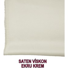 Saten Viskon Krem Ekru Arası Renkte En: 150 cm