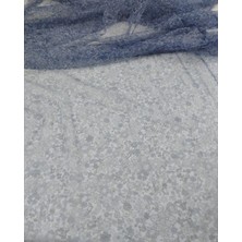 Mavi Çiçekli Tül En: 140