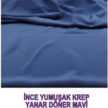 Ince Krep Koyu Mavi Renkte (En 145 cm x Boy 200 Cm)