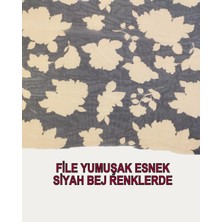 Ince Esnek File Siyah Bej Renklerdeen: 150 cm