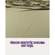 Viskon Senteik Karışımlı Dokuma Gri Yeşil Renkte (En 150 cm x Boy 250 Cm)