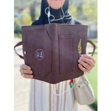 24X17 cm Su Itici Kumaş Kitap Çantası - Minimalist Tasarım