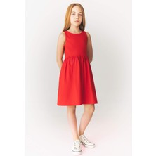 DeFacto Bisiklet Yaka Basic Düz Kolsuz Yazlık Elbise Kız Çocuk B4336A825SM