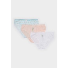 DeFacto Kız Çocuk Çiçekli 3'lü Slip Külot E7071A825SP