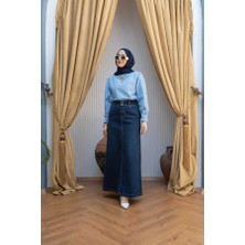 Neways 2254-DENIM Klasik Etek Lacivert