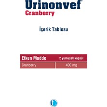 Urinonvef Cranberry 30 Yumuşak Kapsül