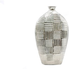 Dekoratif Oval Vazo Gri