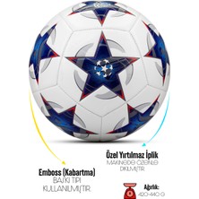 Telvesse Futbol Topu Şampiyonlar Ligi Pompalı Sert Zemin Halı Saha Futbol Topu No:5 Mavi 034
