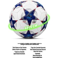 Telvesse Futbol Topu Şampiyonlar Ligi Pompalı Sert Zemin Halı Saha Futbol Topu No:5 Mavi 034
