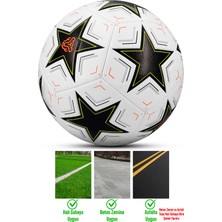 Telvesse Futbol Topu Şampiyonlar Ligi Pompalı Sert Zemin Halı Saha Futbol Topu No:5 Siyah 034