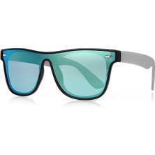 Unisex Güneş Gözlüğü Siyah Mat Gri Sap Cam Yeşil 2008