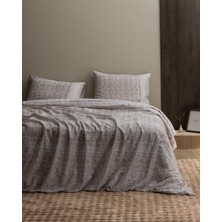 Madame Coco Petrus Tek Kişilik %100 Pamuk Madame Coco Crep Baskılı Nevresim Takımı - Bej