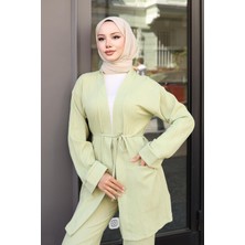 Cep Detaylı Kimono Takım Mint Yeşili
