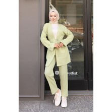 Cep Detaylı Kimono Takım Mint Yeşili