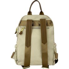Bolsas Saten Kumaş Kadın Sırt Çanta Krem 1046
