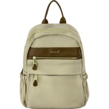 Bolsas Saten Kumaş Kadın Sırt Çanta Krem 1046
