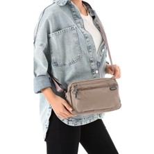 Sanmorris 6003 Paraşüt Kumaş Çapraz Askılı Omuz Çantası Vizon