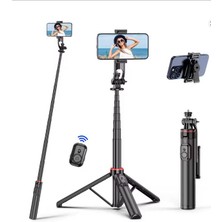 Hepu HPT-T12 Stabil Tripod Bluetooth Profesyonel Selfie Çubuğu Ayarlanabilir UZUNLUK:131 cm