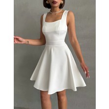 Kadın Kare Yaka Kısa Elbise S251188