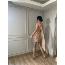 Solistoes Payetli Mini Kuşaklı Abiye Elbise