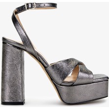 Valmenti Kadın  Deri Gri Topuklu Ayakkabı 1132 1002 Bn Ayk Y25 Antrasıt