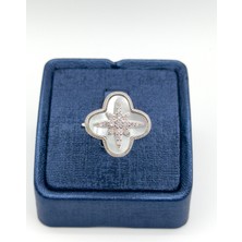 Sedef Taşlı Kuzey Yıldızı Gümüş Yüzük Livora Jewelry