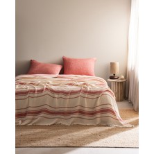 Madame Coco Clair Müslin Çift Kişilik %100 Pamuk Pike Takımı - Ekru/Kırmızı