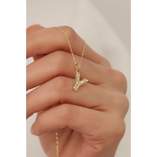 Bayar Gold 14 Ayar Altın Küçük Füzyon Y Harf Kolye