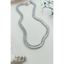 ÇLK Accessories Çelik Baget Taşlı Su Yolu Çelik Kolye