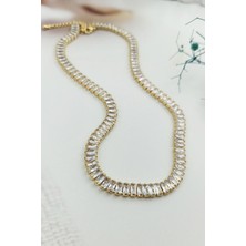 ÇLK Accessories Çelik Baget Taşlı Su Yolu Çelik Kolye