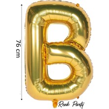 Folyo Balon B Harfi Helyum Balon 76  cm  Gold Renk - B Harf Balon - Harf Folyo Balon - 34 Inch
