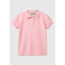 United Colors Of Benetton Kadın Pembe Logolu Pike Polo T-Shirt